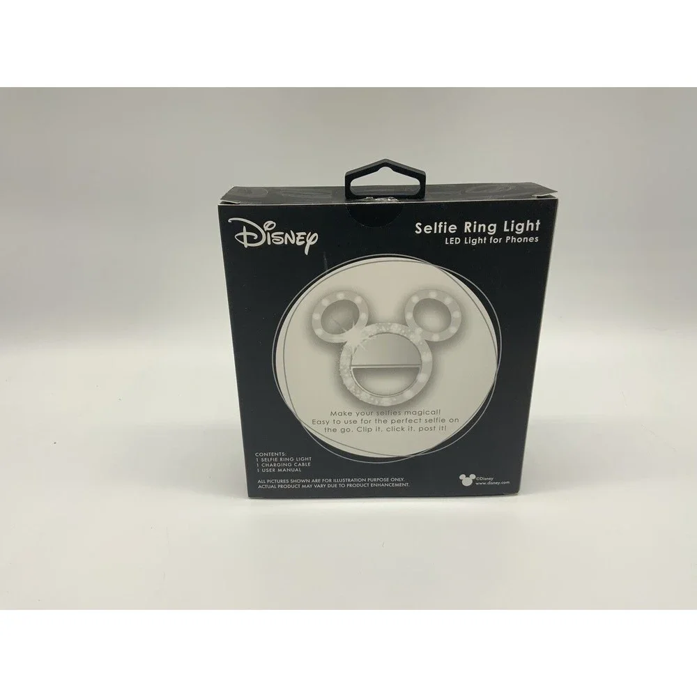 Disney Mickey Mouse Clip On Selfie Ring Light for Phone- Rechargeable LED Ring.